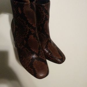 Snake Print Ankle Booties
